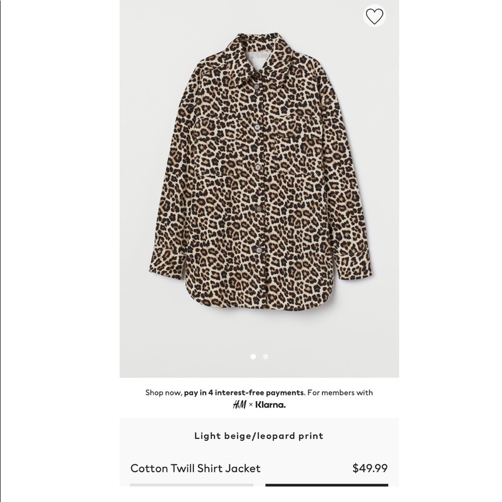 H&M leopard shirt jacket